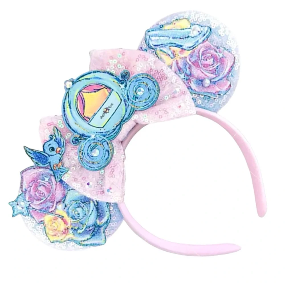 Disney Cinderella Mickey Ear Headband for Girls & Women’s Princess Sequin Bow